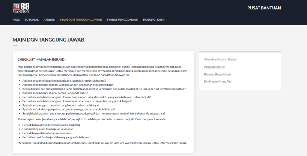 responsible gaming m88